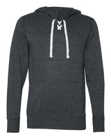J America JA8231 Adult Sport Lace Jersey Hood #color_CHARCOAL HTR