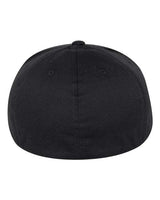 Flexfit 6297F Adult Wooly Twill Pro Baseball On-Field Shape Cap with Flat Bill #color_BLACK