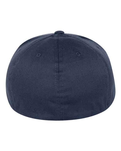 Flexfit 6297F Adult Wooly Twill Pro Baseball On-Field Shape Cap with Flat Bill #color_NAVY