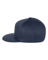 Flexfit 6297F Adult Wooly Twill Pro Baseball On-Field Shape Cap with Flat Bill #color_NAVY
