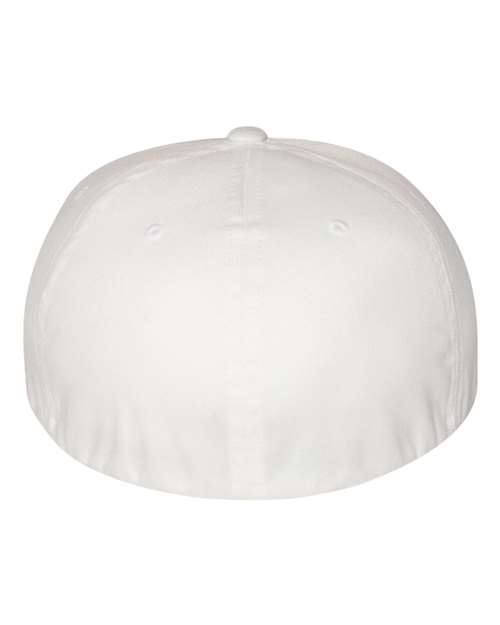 Flexfit 6297F Adult Wooly Twill Pro Baseball On-Field Shape Cap with Flat Bill #color_WHITE