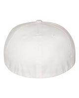 Flexfit 6297F Adult Wooly Twill Pro Baseball On-Field Shape Cap with Flat Bill #color_WHITE