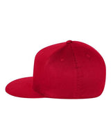 Flexfit 6297F Adult Wooly Twill Pro Baseball On-Field Shape Cap with Flat Bill #color_RED
