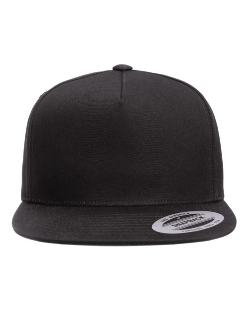 Yupoong Y6007 Adult 5-Panel Cotton Twill Snapback Cap #color_BLACK