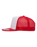 Yupoong 6006W Adult Classic Trucker with White Front Panel Hat #color_RED/ WHT/ RED