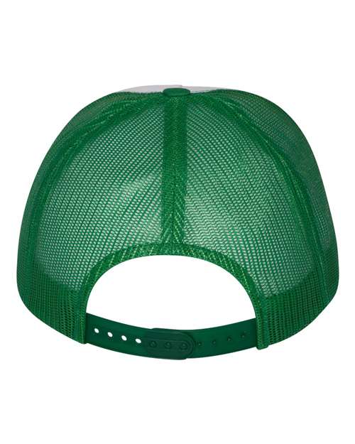Yupoong 6006W Adult Classic Trucker with White Front Panel Hat #color_KELLY/ WHT/ KLY