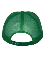 Yupoong 6006W Adult Classic Trucker with White Front Panel Hat #color_KELLY/ WHT/ KLY