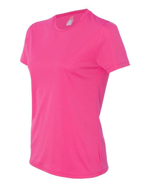 Hanes 4830 Ladies' Cool DRI with FreshIQ Performance T-Shirt #color_WOW PINK