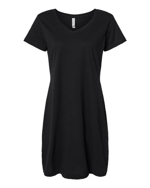 LAT 3522 Ladies' V-Neck Cover-Up #color_BLACK