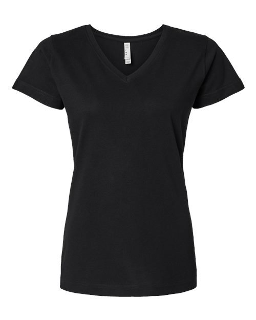 LAT 3507 Ladies' V-Neck Fine Jersey T-Shirt #color_BLACK