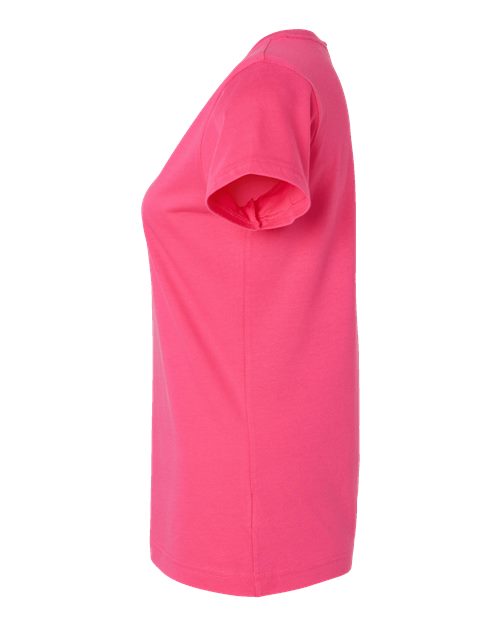 LAT 3507 Ladies' V-Neck Fine Jersey T-Shirt #color_HOT PINK