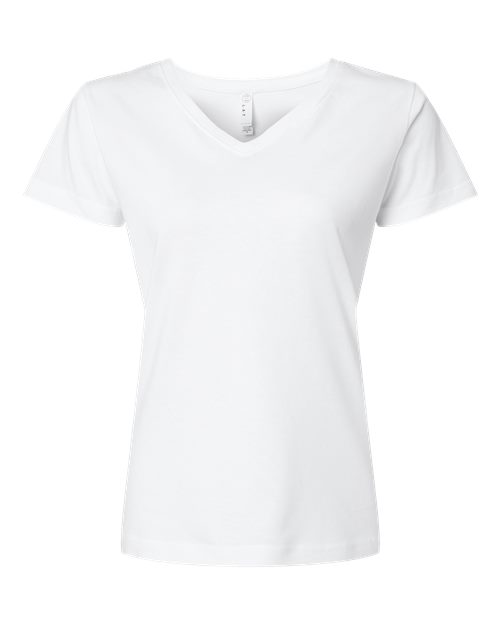 LAT 3507 Ladies' V-Neck Fine Jersey T-Shirt #color_WHITE