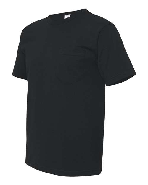 Bayside BA5070 Adult Short-Sleeve T-Shirt with Pocket #color_BLACK
