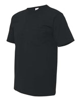 Bayside BA5070 Adult Short-Sleeve T-Shirt with Pocket #color_BLACK