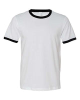Bella + Canvas 3055C Men's Jersey Short-Sleeve Ringer T-Shirt #color_WHITE/ BLACK