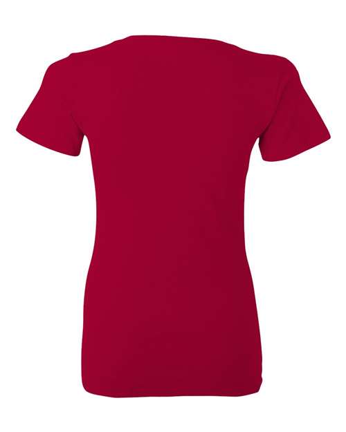 Bella + Canvas B6035 Ladies' Jersey Short-Sleeve Deep V-Neck T-Shirt #color_RED