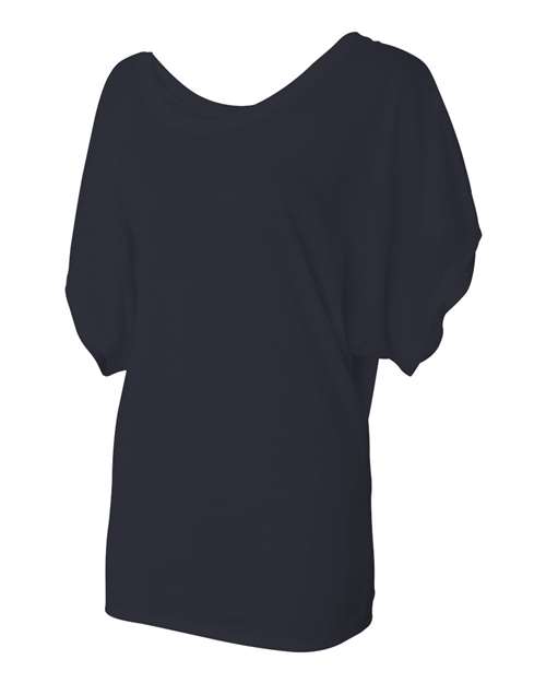 Bella + Canvas 8821 Ladies' Flowy Draped Sleeve Dolman T-Shirt #color_MIDNIGHT