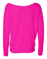 Bella + Canvas 8850 Ladies' Flowy Long-Sleeve Off Shoulder T-Shirt #color_NEON PINK