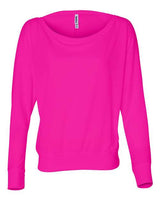 Bella + Canvas 8850 Ladies' Flowy Long-Sleeve Off Shoulder T-Shirt #color_NEON PINK