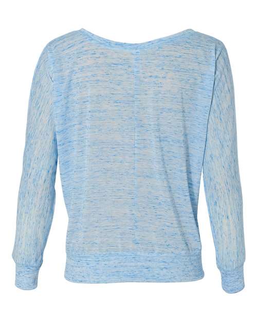 Bella + Canvas 8850 Ladies' Flowy Long-Sleeve Off Shoulder T-Shirt #color_BLUE MARBLE