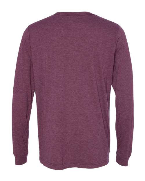 Bella + Canvas 3501 Unisex Jersey Long-Sleeve T-Shirt #color_MAROON TRIBLEND