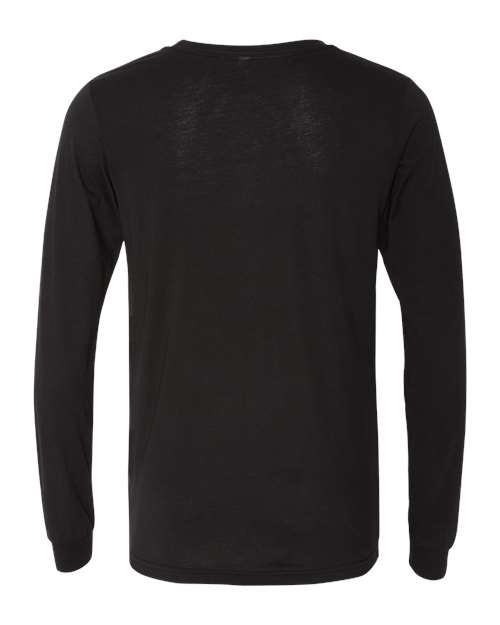 Bella + Canvas 3501 Unisex Jersey Long-Sleeve T-Shirt #color_SOLID BLK TRIBLN