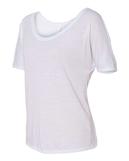 Bella + Canvas 8816 Ladies' Slouchy Scoop-Neck T-Shirt #color_WHITE