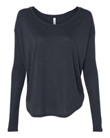 Bella + Canvas 8852 Ladies' Flowy Long-Sleeve T-Shirt with 2x1 Sleeves #color_MIDNIGHT