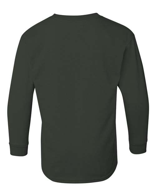 Gildan G540B Youth Heavy Cotton Long-Sleeve T-Shirt #color_FOREST GREEN