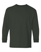 Gildan G540B Youth Heavy Cotton Long-Sleeve T-Shirt #color_FOREST GREEN