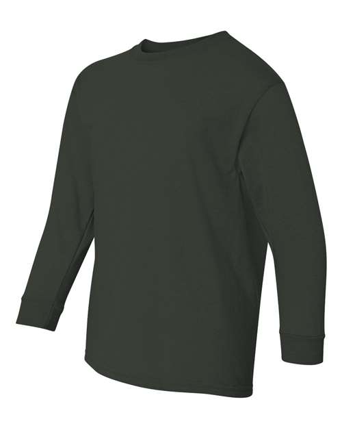 Gildan G540B Youth Heavy Cotton Long-Sleeve T-Shirt #color_FOREST GREEN