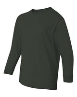 Gildan G540B Youth Heavy Cotton Long-Sleeve T-Shirt #color_FOREST GREEN