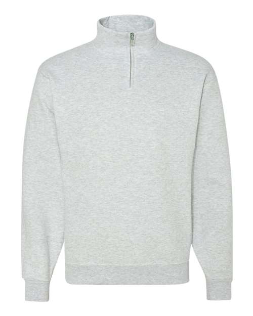 Jerzees 995M Adult NuBlend Quarter-Zip Cadet Collar Sweatshirt #color_ASH