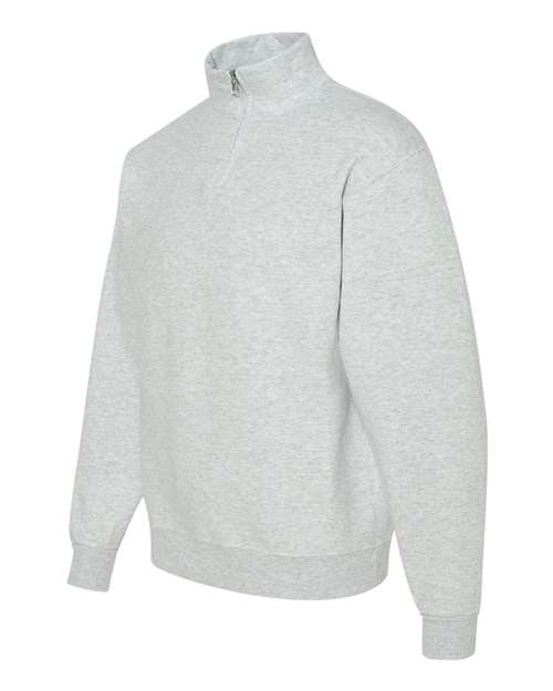 Jerzees 995M Adult NuBlend Quarter-Zip Cadet Collar Sweatshirt #color_ASH