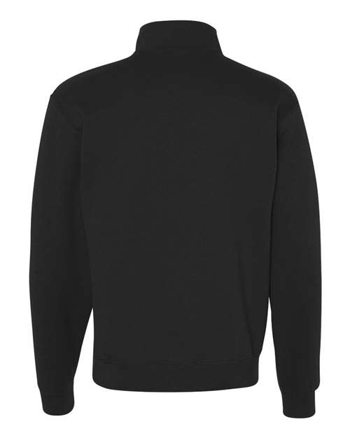 Jerzees 995M Adult NuBlend Quarter-Zip Cadet Collar Sweatshirt #color_BLACK