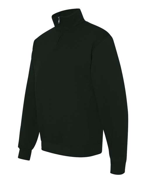 Jerzees 995M Adult NuBlend Quarter-Zip Cadet Collar Sweatshirt #color_BLACK
