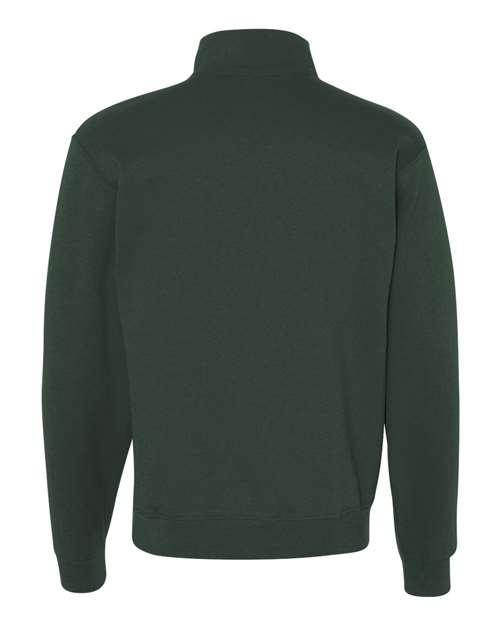Jerzees 995M Adult NuBlend Quarter-Zip Cadet Collar Sweatshirt #color_FOREST GREEN