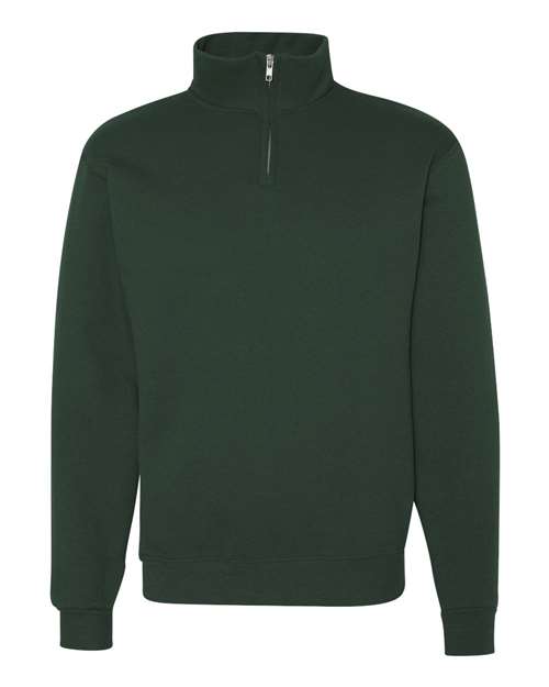 Jerzees 995M Adult NuBlend Quarter-Zip Cadet Collar Sweatshirt #color_FOREST GREEN
