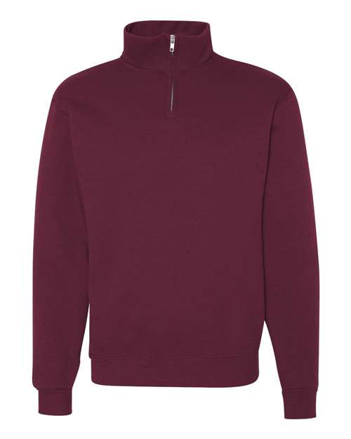 Jerzees 995M Adult NuBlend Quarter-Zip Cadet Collar Sweatshirt #color_MAROON