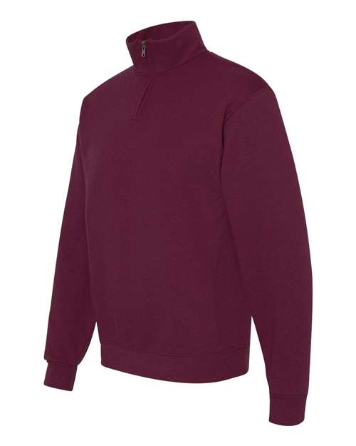 Jerzees 995M Adult NuBlend Quarter-Zip Cadet Collar Sweatshirt #color_MAROON