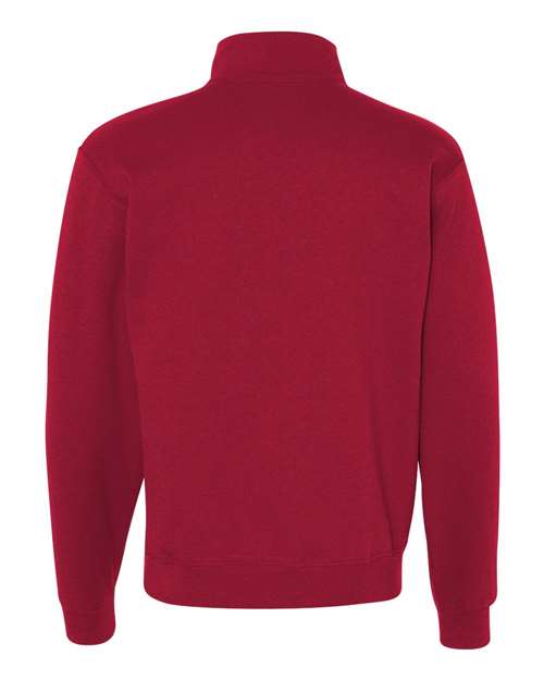 Jerzees 995M Adult NuBlend Quarter-Zip Cadet Collar Sweatshirt #color_TRUE RED