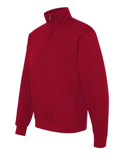 Jerzees 995M Adult NuBlend Quarter-Zip Cadet Collar Sweatshirt #color_TRUE RED