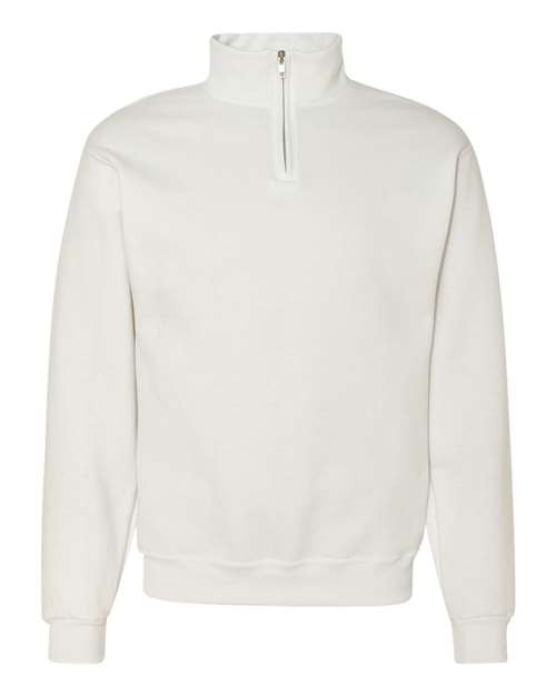 Jerzees 995M Adult NuBlend Quarter-Zip Cadet Collar Sweatshirt #color_WHITE