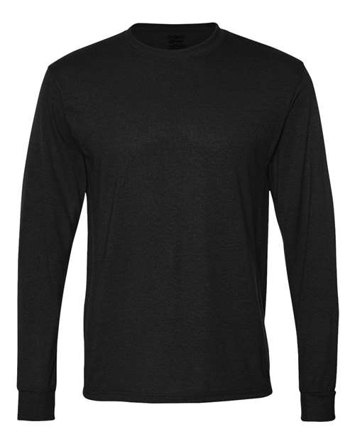 Jerzees 21ML Adult DRI-POWER SPORT Long-Sleeve T-Shirt #color_BLACK