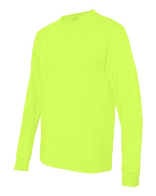Jerzees 21ML Adult DRI-POWER SPORT Long-Sleeve T-Shirt #color_SAFETY GREEN