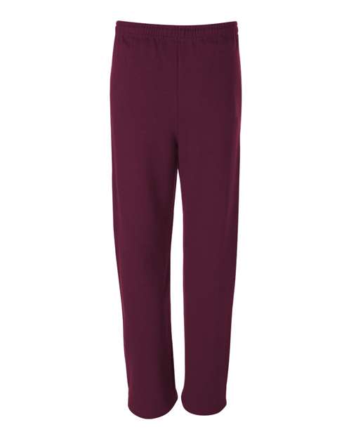 Jerzees 974MP Adult NuBlend Open-Bottom Fleece Sweatpants #color_MAROON