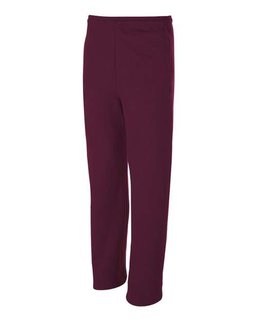 Jerzees 974MP Adult NuBlend Open-Bottom Fleece Sweatpants #color_MAROON