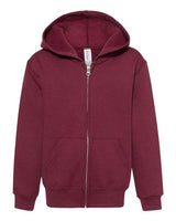 Jerzees 993B Youth NuBlend Fleece Full-Zip Hooded Sweatshirt #color_MAROON