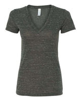 Bella + Canvas B6035 Ladies' Jersey Short-Sleeve Deep V-Neck T-Shirt #color_CHARCOAL MARBLE