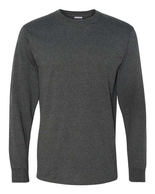 Jerzees 29L Adult DRI-POWER ACTIVE Long-Sleeve T-Shirt #color_BLACK HEATHER